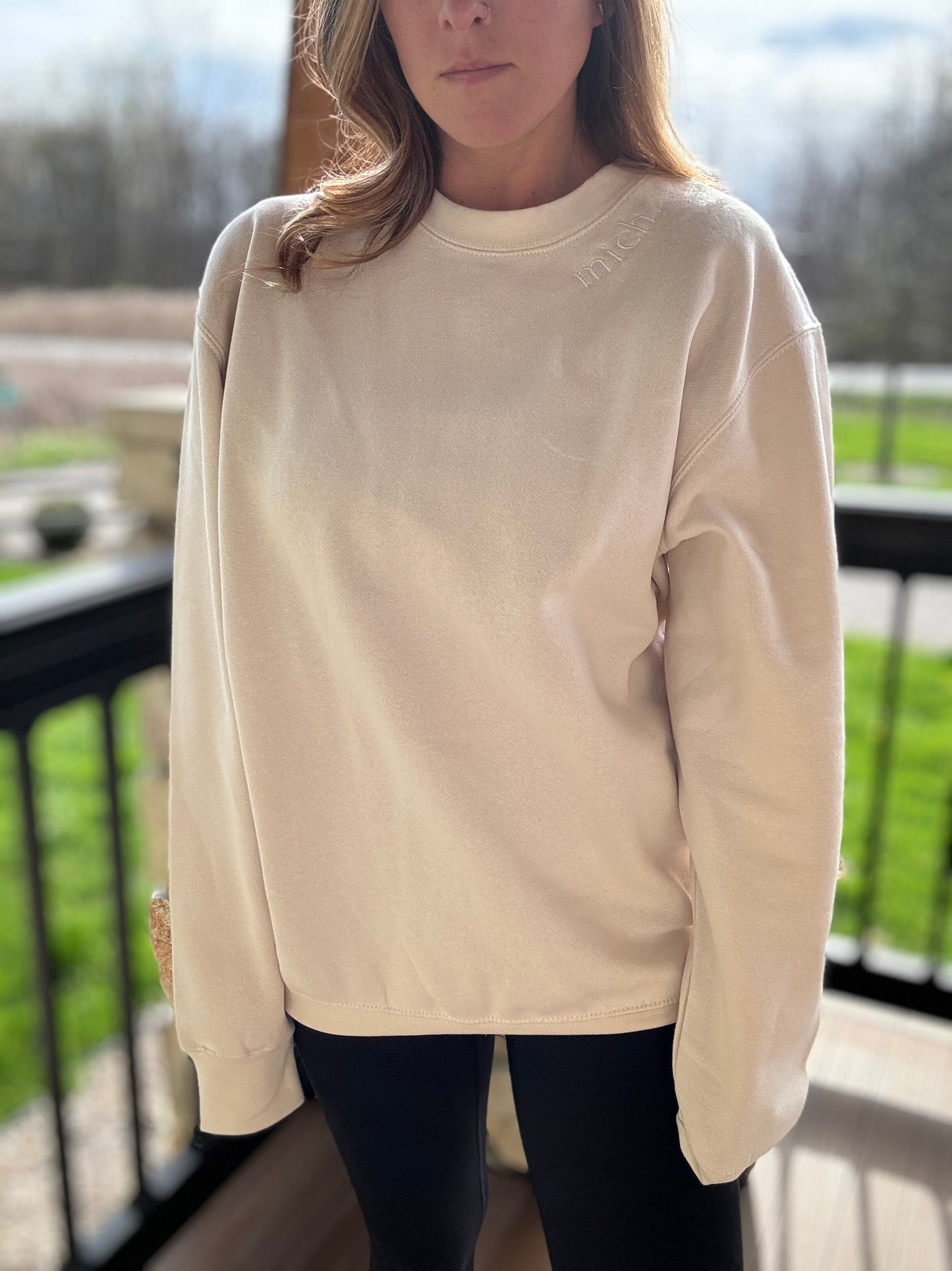 Mich. Crewneck - Sandshell
